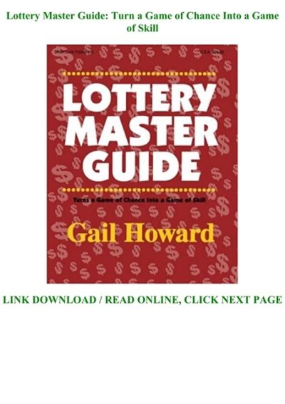 Lottery Master Guide: Turn a Game of Chance Into a Game of Skill.